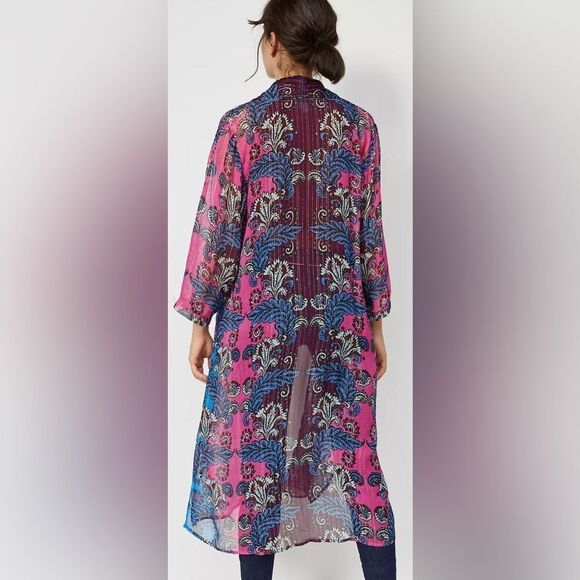 NWOT Bl^nk London Anthropologie Alexandra Floral Long Duster Kimono - One Size - Picture 3 of 7